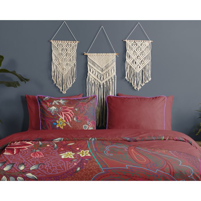 Lits-jumeaux dekbedovertrekset 240x220cm katoen-percal nr:20037 rood