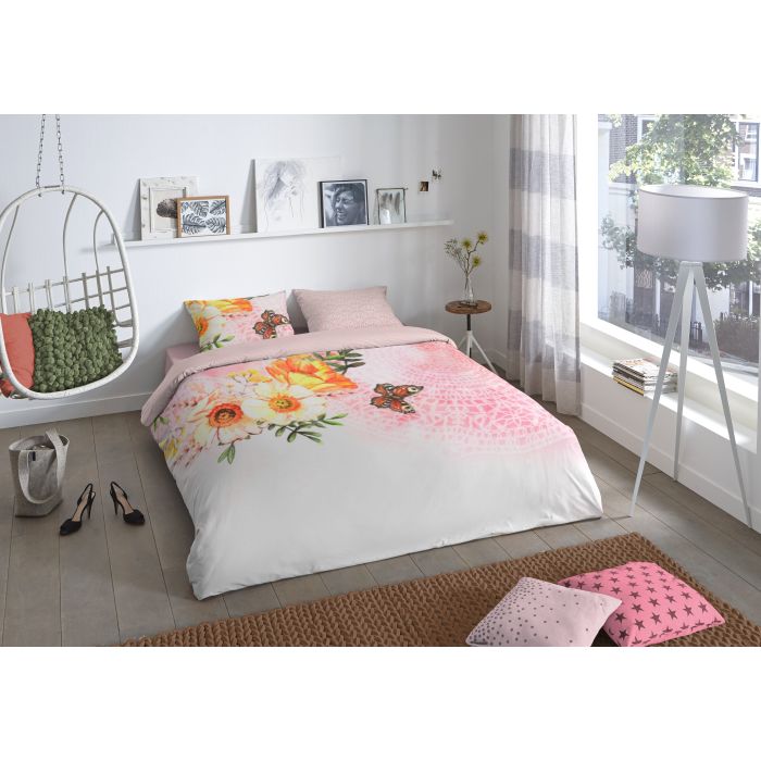 2-persoons dekbedovertrekset 200x200cm nr:2055 roze