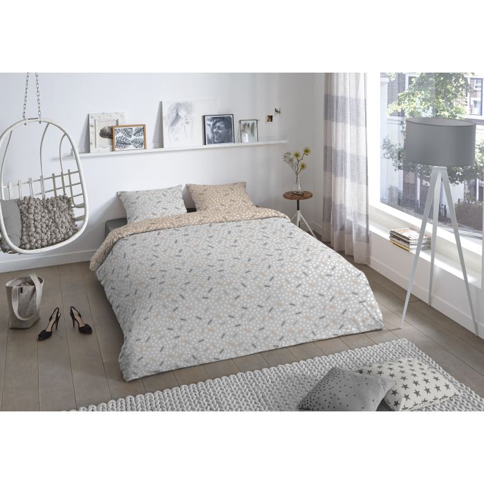 1-persoons dekbedovertrekset 140x220cm nr:2315 grijs