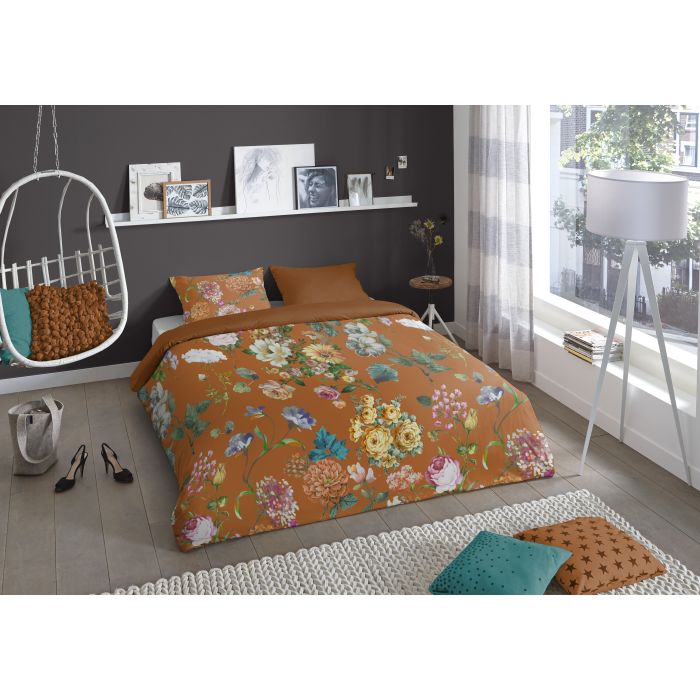 1-persoons dekbedovertrekset 155x220cm nr:2372 terra