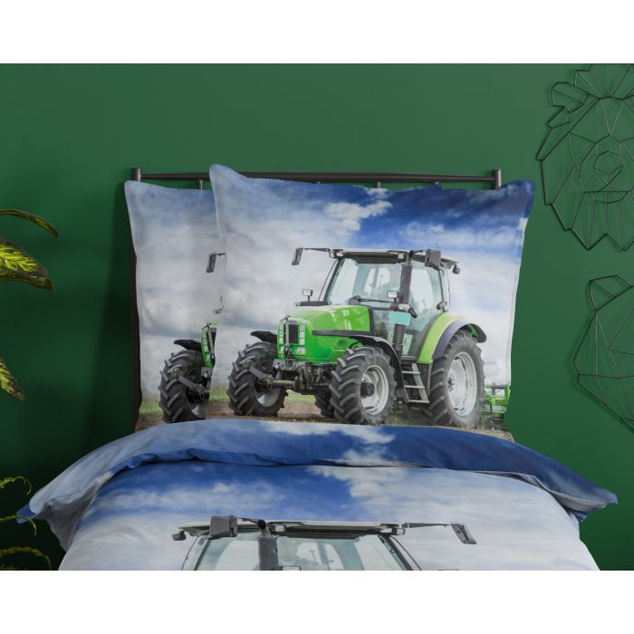 1-persoons dekbedovertrekset 135x200cm flanel nr:2422 groen