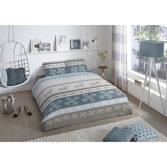 1-persoons dekbedovertrekset 140x200cm flanel nr:2439 multi
