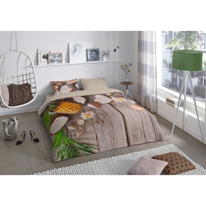Lits-jumeaux dekbedovertrekset 240x220cm nr:2624 bruin
