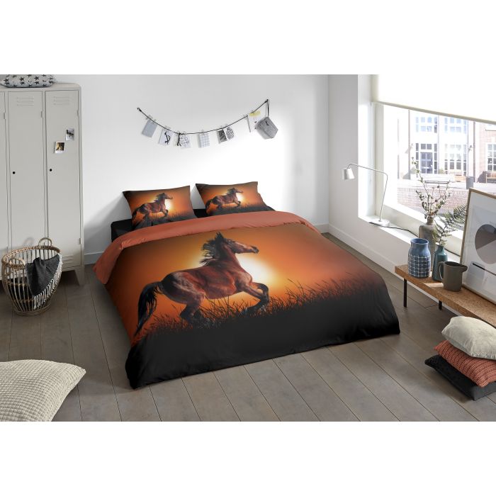 Lits-jumeaux dekbedovertrekset 240x220cm microfiber nr:30298 bruin