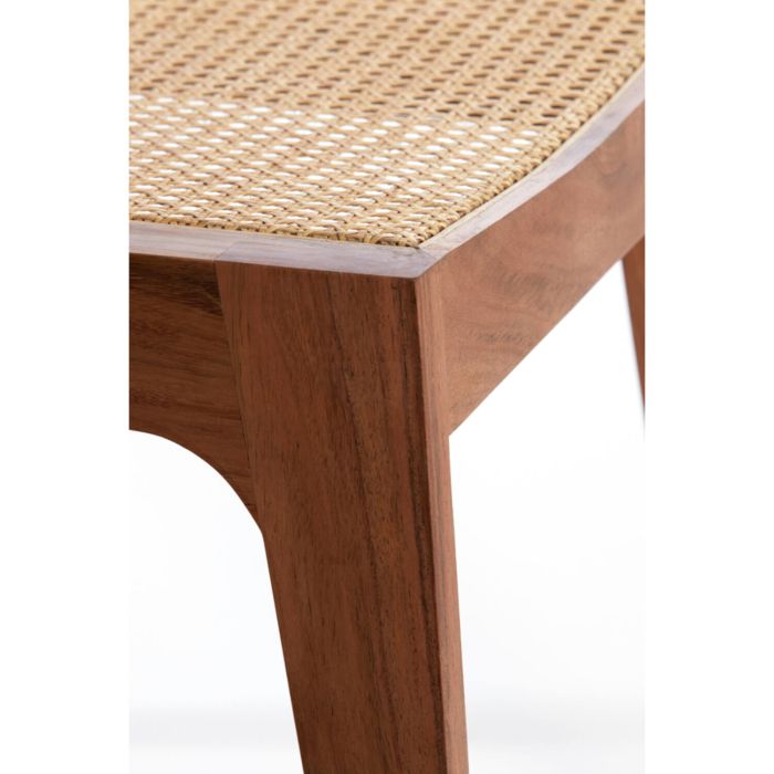 MELAKY houten fauteuil 52,5x49x77,5cm hout bruin en webbing naturel
