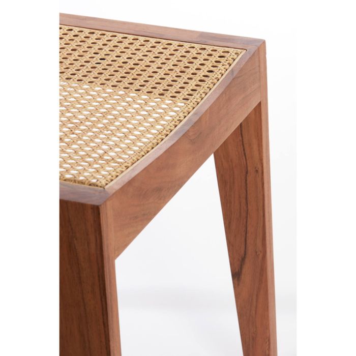 MELAKY houten fauteuil 52,5x49x77,5cm hout bruin en webbing naturel