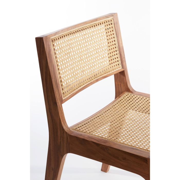 MELAKY houten fauteuil 52,5x49x77,5cm hout bruin en webbing naturel