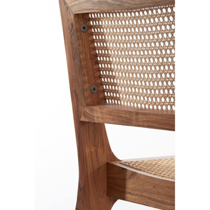 MELAKY houten fauteuil 52,5x49x77,5cm hout bruin en webbing naturel