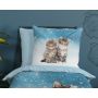 1-persoons dekbedovertrekset 140x200cm flanel nr:30139 blauw