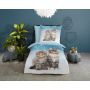 1-persoons dekbedovertrekset 140x200cm flanel nr:30139 blauw