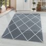 Rio Diago vloerkleed hoogpolig rechthoek 160x230cm zilverkleur