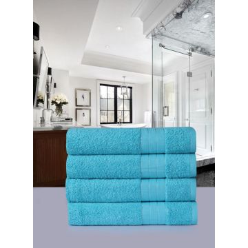 handdoekenset 50x100cm (4 stuks) nr:1000 aqua blauw
