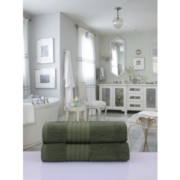 handdoekenset 70x140cm (2 stuks) nr:1000 groen