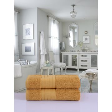 handdoekenset 70x140cm (2 stuks) nr:1000 oker