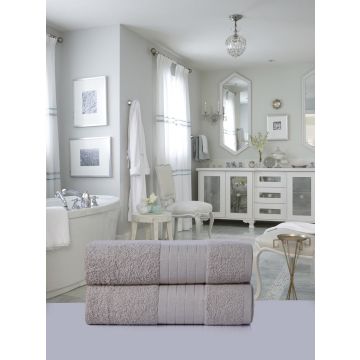 handdoekenset 70x140cm (2 stuks) nr:1000 steen