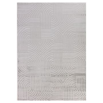 Sahara Lirix tapis poils ras rectangle 160x230cm argent