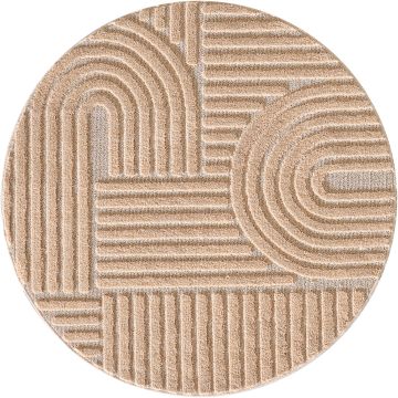 Art tapis poils longs rond Ø 80cm rose