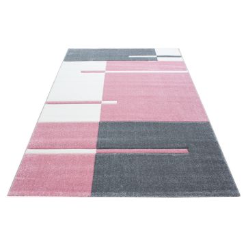 Hawaii Streep vloerkleed laagpolig rechthoek 80x150cm roze