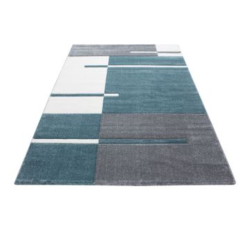 Hawaii Streep vloerkleed laagpolig rechthoek 80x150cm blauw