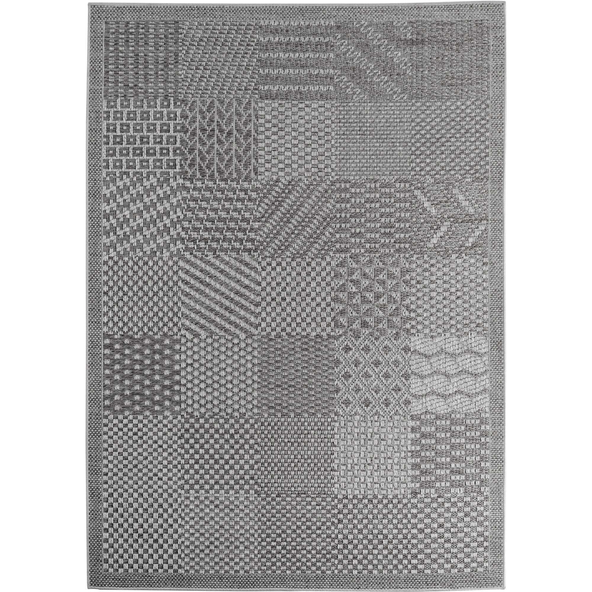 Ibiza Blo tapis d'extérieur tissage plat rectangle 120x170cm gris