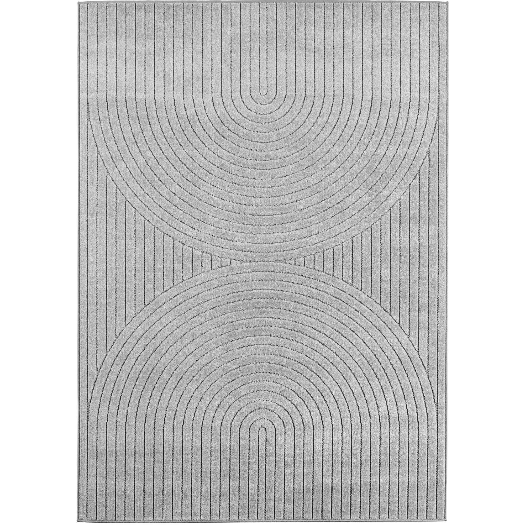 Nova Uro vloerkleed laagpolig loper 80x150cm zilverkleur