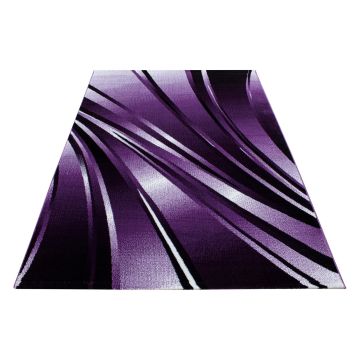 Parma Cristal tapis poils ras rectangle 80x150cm lilas