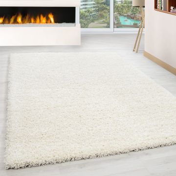 Life Shaggy vloerkleed hoogpolig rechthoek 160x230cm crème