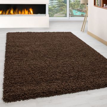 Life Shaggy vloerkleed hoogpolig rechthoek 160x230cm bruin