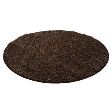 Life Shaggy tapis poils longs rond Ø 160cm brun