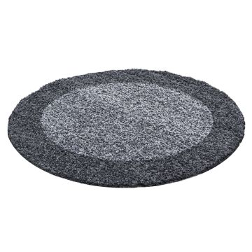 Life Shaggy Ombre tapis poils longs rond Ø 160cm gris