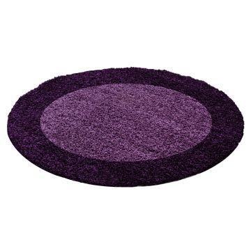 Life Shaggy Ombre tapis poils longs rond Ø 160cm lilas