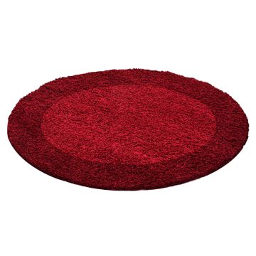 Life Shaggy Ombre tapis poils longs rond Ø 160cm rouge