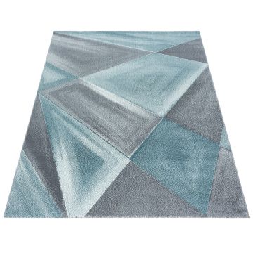 Beta Bakla tapis poils ras rectangle 160x230cm bleu