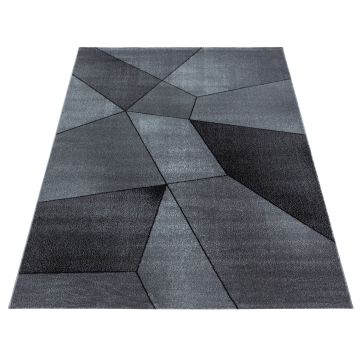 Beta 3D tapis poils ras rectangle 160x230cm gris