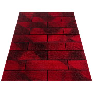 Beta Walx tapis poils ras rectangle 160x230cm rouge