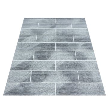 Beta Walx tapis poils ras rectangle 160x230cm gris