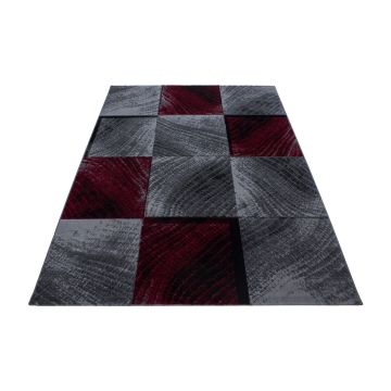 Plus Blok tapis poils ras rectangle 200x290cm rouge