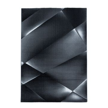 Costa Bary tapis poils ras rectangle 80x150cm noir