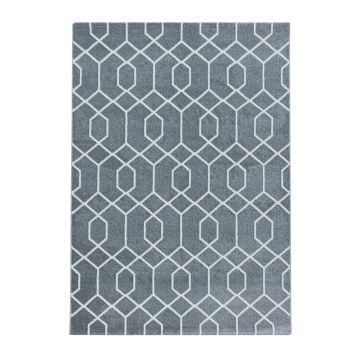 Efor Okta tapis poils ras rectangle 120x170cm gris