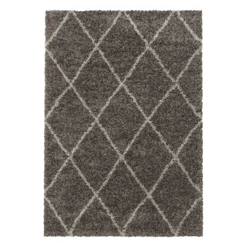 Alvor Shaggy tapis poils longs rectangle 280x370cm taupe