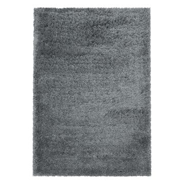 Fluffy Shaggy vloerkleed hoogpolig rechthoek 120x170cm lichtgrijs