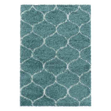 Salsa Shaggy tapis poils longs rectangle 60x110cm bleu