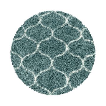 Salsa Shaggy tapis poils longs rond Ø 80cm bleu
