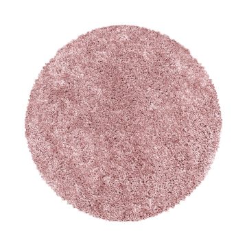 Sydney Shaggy tapis poils longs rond Ø 80cm rose