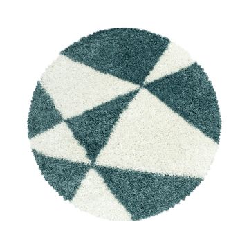 Tango Shaggy tapis poils longs rond Ø 80cm bleu