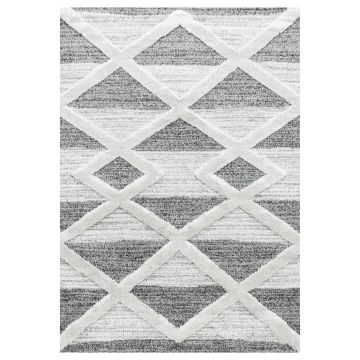 Pisa Trapeze tapis poils longs rectangle 60x110cm gris
