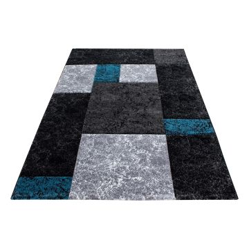 Hawaii Blokken vloerkleed laagpolig rechthoek 80x150cm turquoise