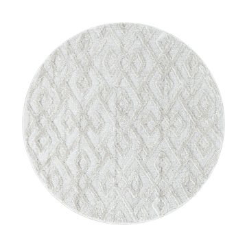 Pisa Square tapis poils longs rond Ø 80cm crème