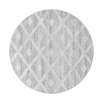 Pisa Rheng tapis poils longs rond Ø 80cm gris