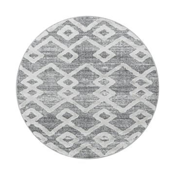 Pisa Kite tapis poils longs rond Ø 80cm gris